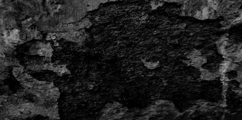 Texture of the dark black stone wall dirty cracked old rustic scratched, damaged backdrop background.