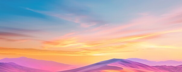 Fototapeta premium A serene desert landscape with sand dunes and a clear sky