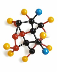 Obraz premium Molecular structure model isolated on white background.