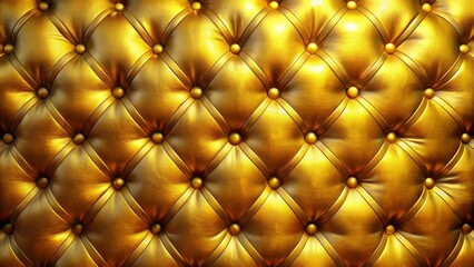 Fototapeta premium Rich, luxury antique backdrop featuring a vibrant yellow gold leather capitone pattern, evoking opulence, sophistication, and refinement, perfect for high-end product showcases.