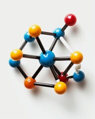 Obraz premium Molecular structure model isolated on white background.