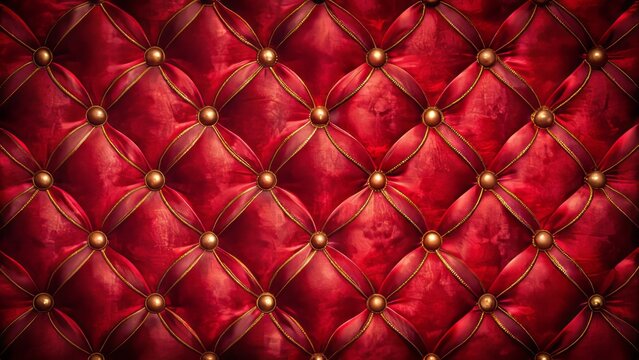 Luxurious red velvet capitone background with intricate antique patterns, evoking opulence and sophistication, perfect for high-end product or fashion photography settings.
