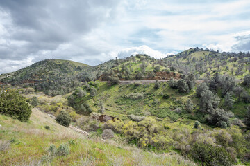 Picturesque California hills on a cloud day