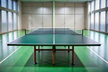 empty tennis table in a sport practice room