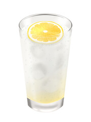 グラスに入ったレモンスカッシュ　lemon soda
