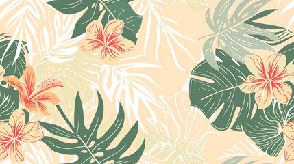 seamless pattern tropical artwork Delicate lace patterns