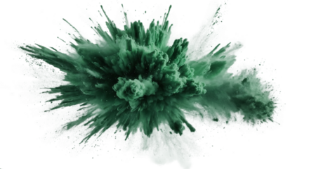 abstract powder splatted background,Freeze motion of green powder exploding/throwing green, Abstract emerald dust explosion on white background.
