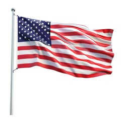 Obraz premium Isolated American Flag isolated on white background