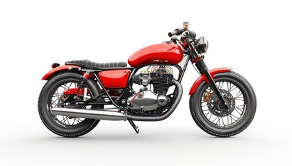 Fototapeta premium red motorcycle isolated on white background