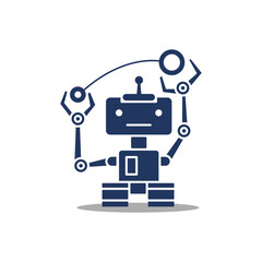 palying robot design vector