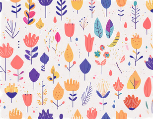 A seamless floral pattern with vibrant blooms and intricate foliage, perfect for adding