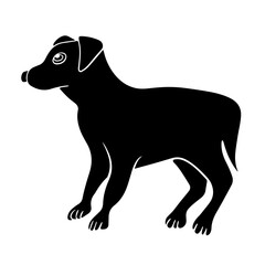 Vector isolated illustration of a dog drawing.Dog silhouette.