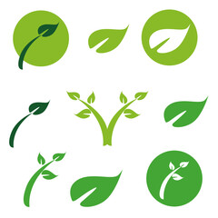 green leaf symbol, icon of green leaf, eco