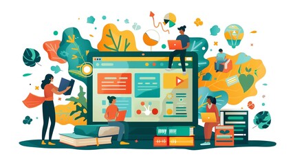 K-12 education with remote learning tools, interactive lessons, digital textbooks, and multimedia content