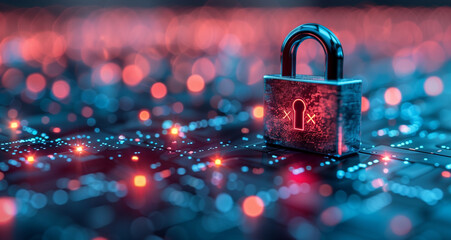 3D vector illustration of an open padlock with "****" text on a white and blue minimalist background