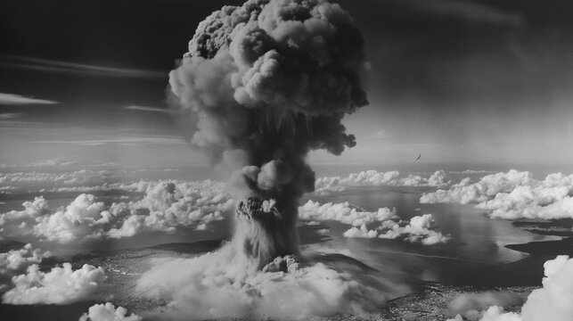 Zerst&ouml;rung durch Atombombe Gedenktag Hiroshima 06. August Generative AI