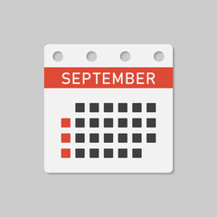 Vector template icon page calendar month September