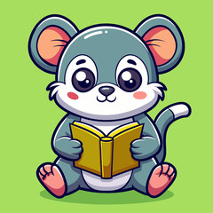 bamboo-rat-reading-vector-kawaii