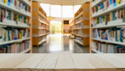 Obraz premium The Fog of Learning: A Blurred Public Library Interior