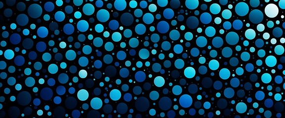 Modern Art Geometry with Dark Blue and Black Gradient Background and Sparkly Dots in Vibrant Colors