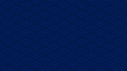 青海波　背景　青　紺色　ベクター © suorun