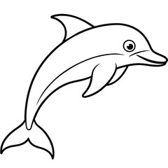 Fototapeta premium dolphin line art vector illustration.
