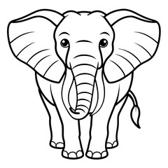 elephant line art vector illustration.