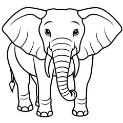 elephant line art vector illustration.
