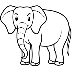 elephant line art vector illustration.