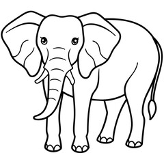 elephant line art vector illustration.