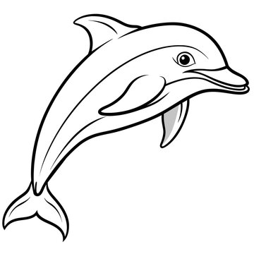 recommend clip art: dolphin line art vector illustration.