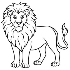 lion line art vector illustration.