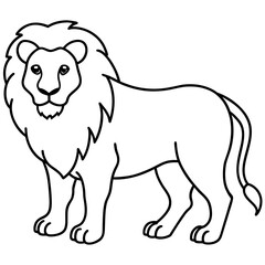 lion line art vector illustration.