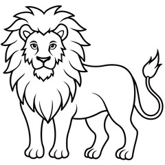 lion line art vector illustration.