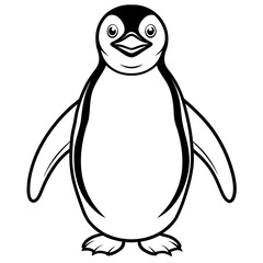 Fototapeta premium penguin line art vector illustration.