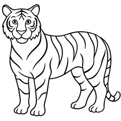 tiger line art vector illustration.