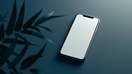 Smartphone similar to iphone with blank white screen isolated on minimal background phone mockup