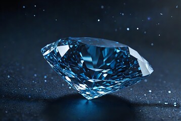 High-Quality Blue Diamond against a Dark Background