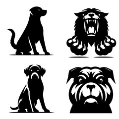 simple silhouette of dog on a white background vector