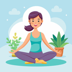 happy-woman-doing-yoga--vector