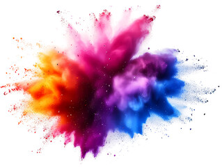 Colorful Splash Powder isolated on Transparent Background