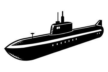 submarine silhouette vector illustration