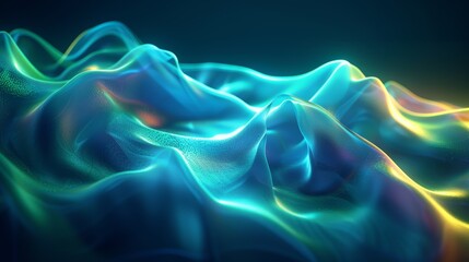Obraz premium Abstract colorful flowing waves of light creating a vibrant, futuristic, and dynamic atmosphere. Ideal for backgrounds and digital art.