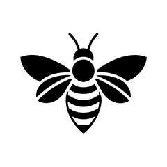 Honey bee logo design template with vector illustration. Flying honey bee icon symbol in line, flat, and color style. Vector illustration