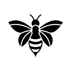 Honey bee logo design template with vector illustration. Flying honey bee icon symbol in line, flat, and color style. Vector illustration
