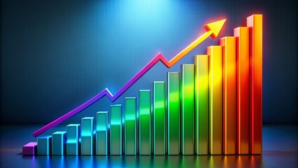 Fototapeta premium 成長を表すデジタルグラフ