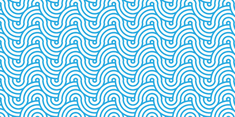 Abstract Overlapping Pattern Minimal diamond geometric waves spiral and abstract circle wave line. blue color seamless tile stripe geometric create retro square line backdrop pattern background.