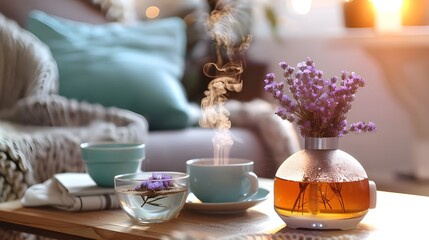 Cozy Tea Time with Lavender