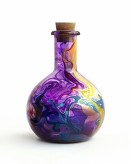 Test flask with chemical reaction
