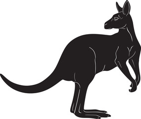 Kangaroo logo vector design handmade silhouette in black color.
